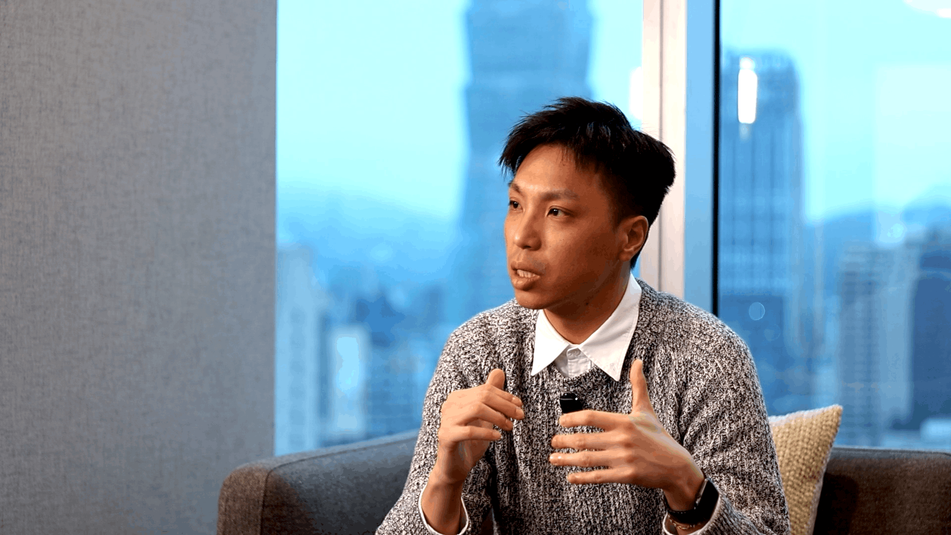 Jeff Lin, Co-Founder of SPIRE, speaking during an interview